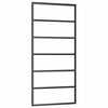 Vidaxl Schiebetür 90x205 cm ESG -Glas und Aluminiumschwarz
