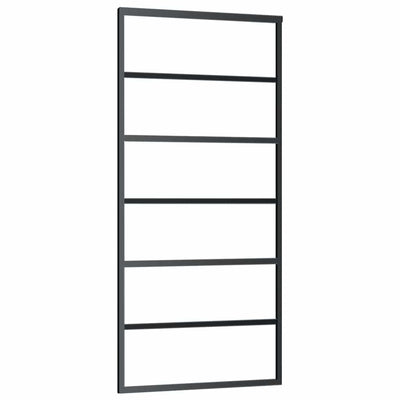Vidaxl Schiebetür 90x205 cm ESG -Glas und Aluminiumschwarz