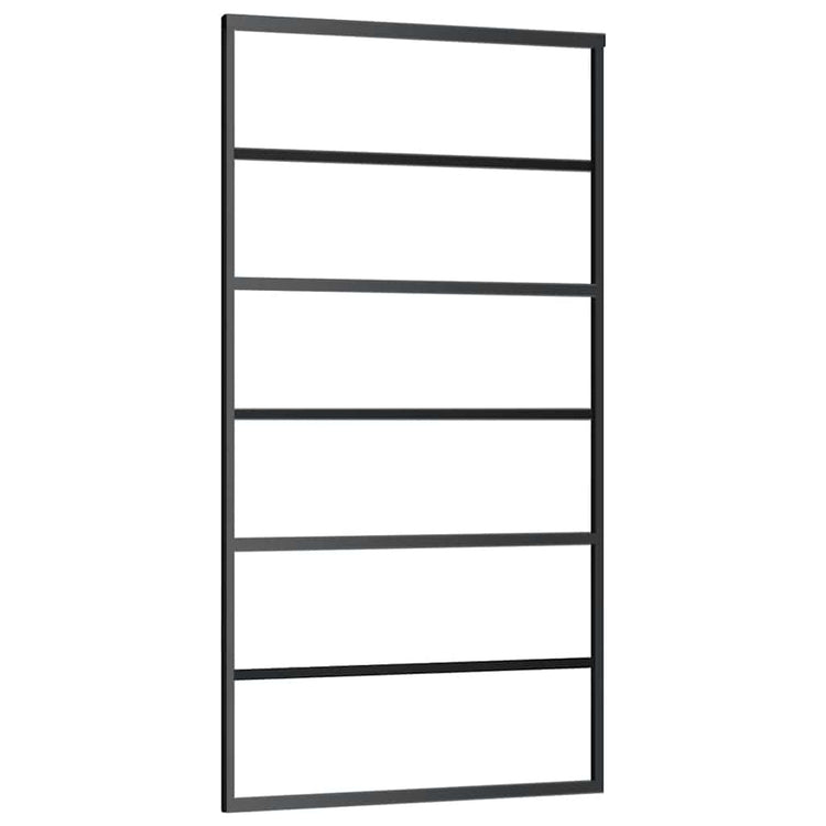 Vidaxl Schiebetür 102x205 cm ESG -Glas und Aluminiumschwarz