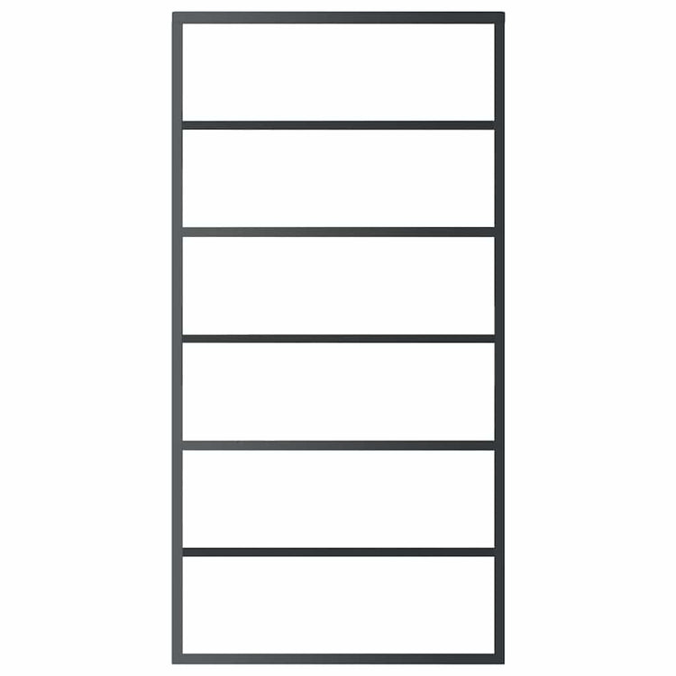 Vidaxl Schiebetür 102x205 cm ESG -Glas und Aluminiumschwarz