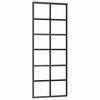 Vidaxl Schiebetür 76x205 cm ESG -Glas und Aluminiumschwarz
