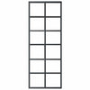 Vidaxl Schiebetür 76x205 cm ESG -Glas und Aluminiumschwarz