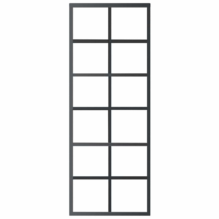 Vidaxl Schiebetür 76x205 cm ESG -Glas und Aluminiumschwarz