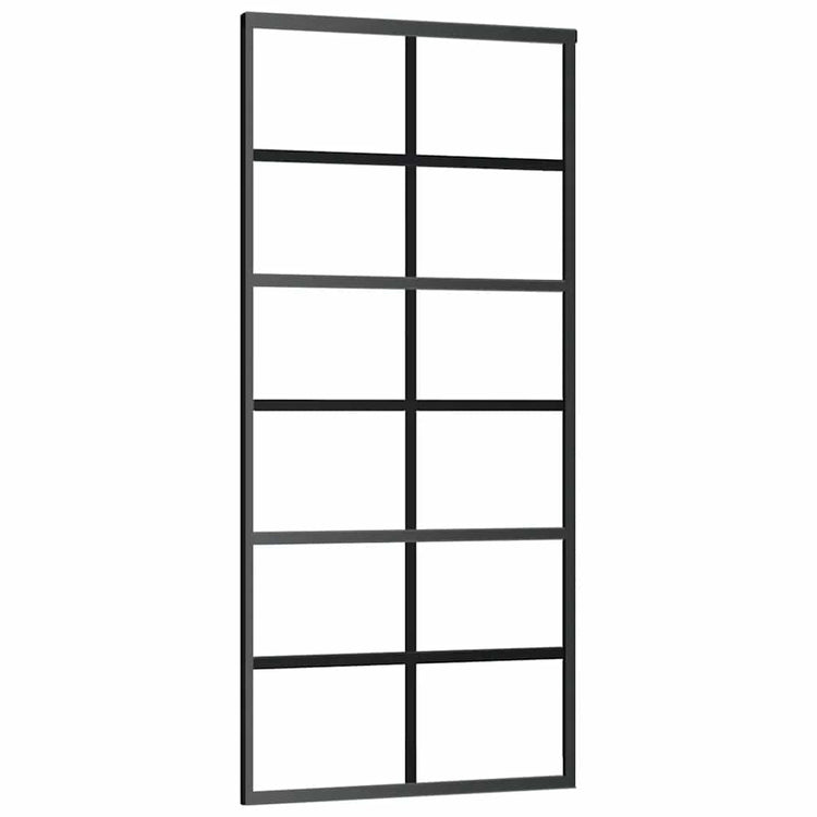Vidaxl Schiebetür 90x205 cm ESG -Glas und Aluminiumschwarz