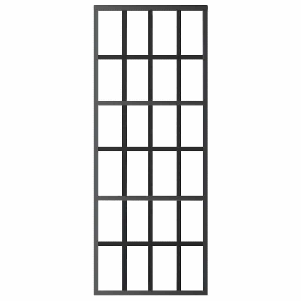 Vidaxl Schiebetür 76x205 cm ESG -Glas und Aluminiumschwarz