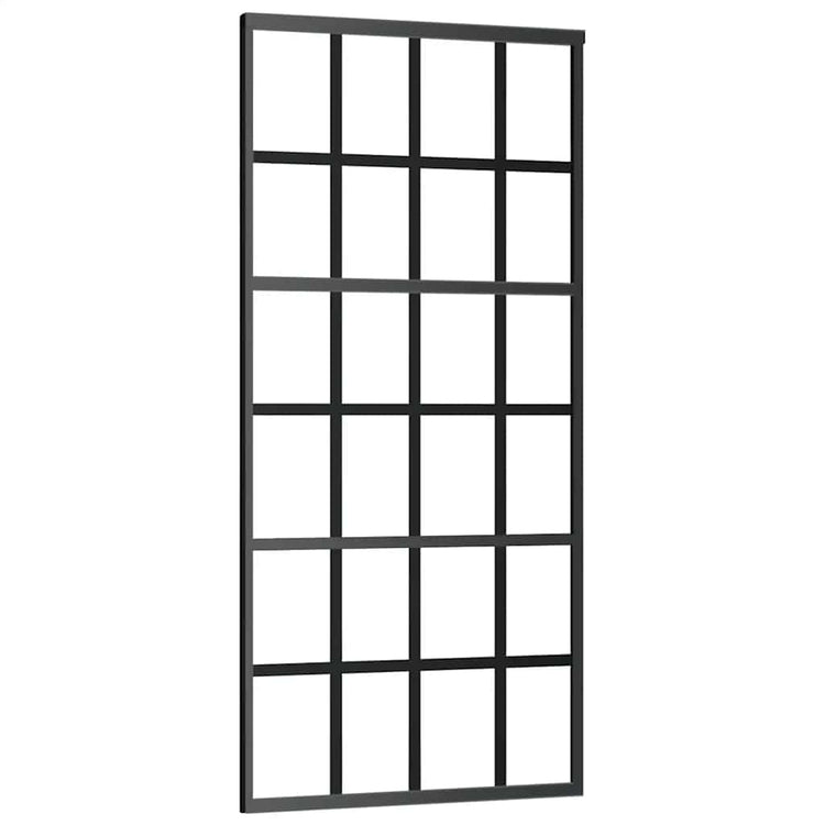 Vidaxl Schiebetür 90x205 cm ESG -Glas und Aluminiumschwarz