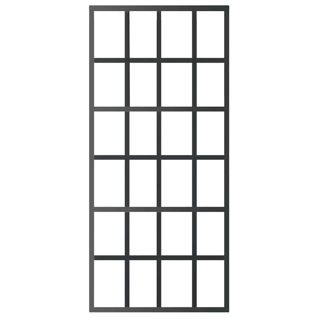 Vidaxl Schiebetür 90x205 cm ESG -Glas und Aluminiumschwarz