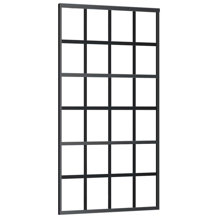 Vidaxl Schiebetür 102x205 cm ESG -Glas und Aluminiumschwarz