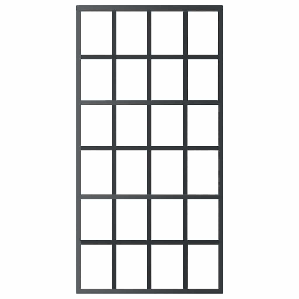 Vidaxl Schiebetür 102x205 cm ESG -Glas und Aluminiumschwarz