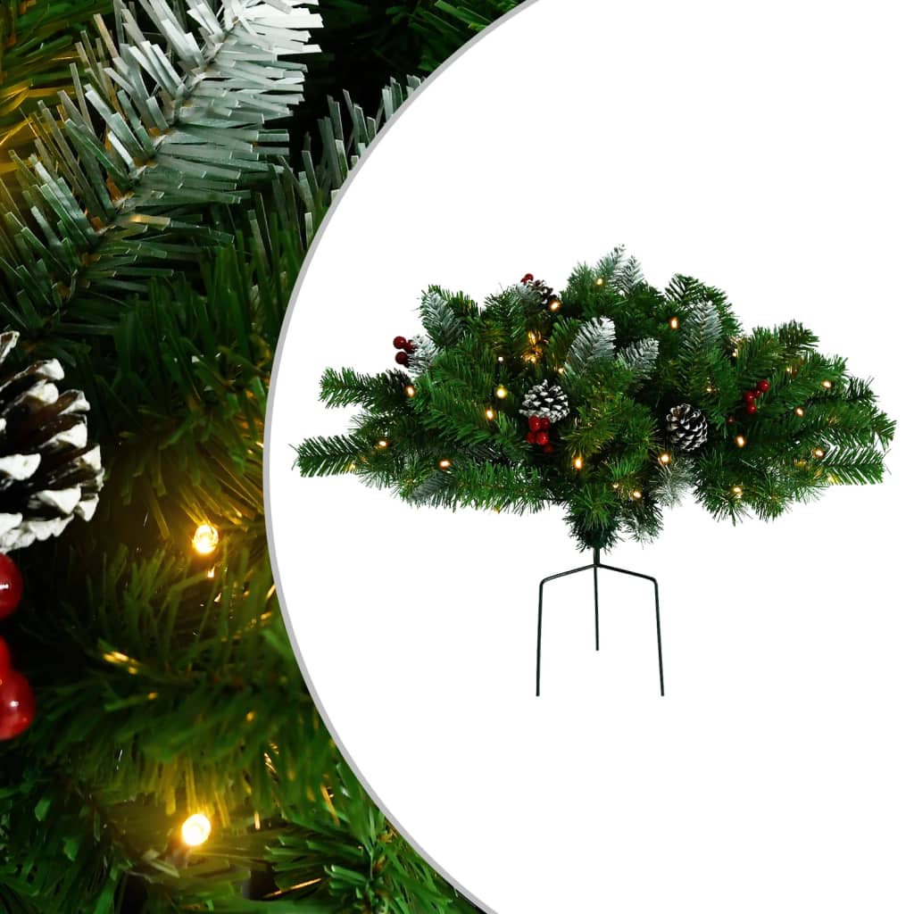 Vidaxl Weihnachtsdekoration mit Beleuchtung 40 cm PVC Grün