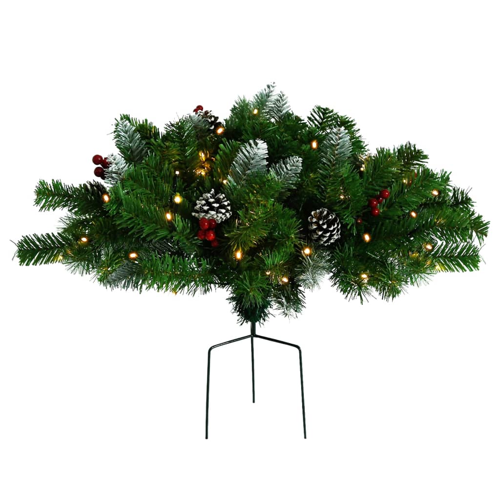 Vidaxl Weihnachtsdekoration mit Beleuchtung 40 cm PVC Grün