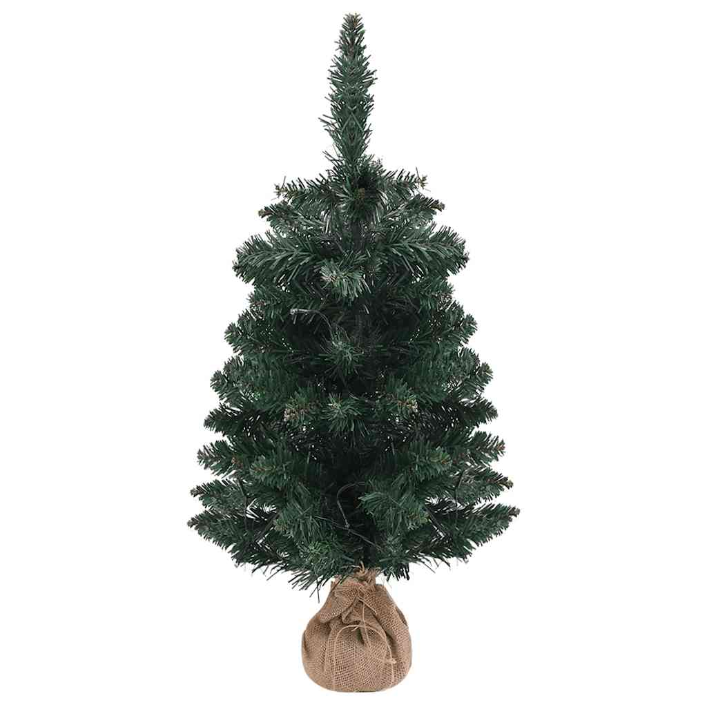 Vidaxl Kunstkerstboom mit Beleuchtung und Standard 90 cm PVC Green