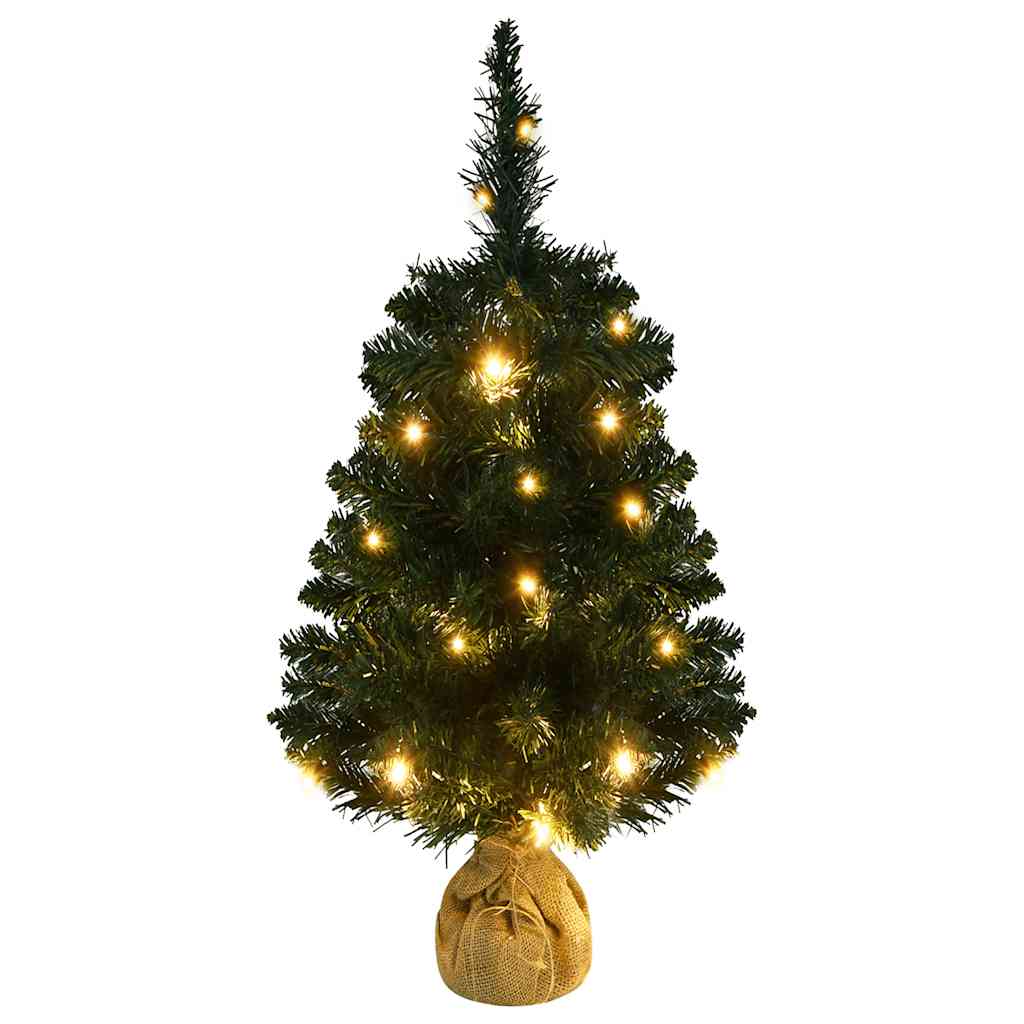 Vidaxl Kunstkerstboom mit Beleuchtung und Standard 90 cm PVC Green