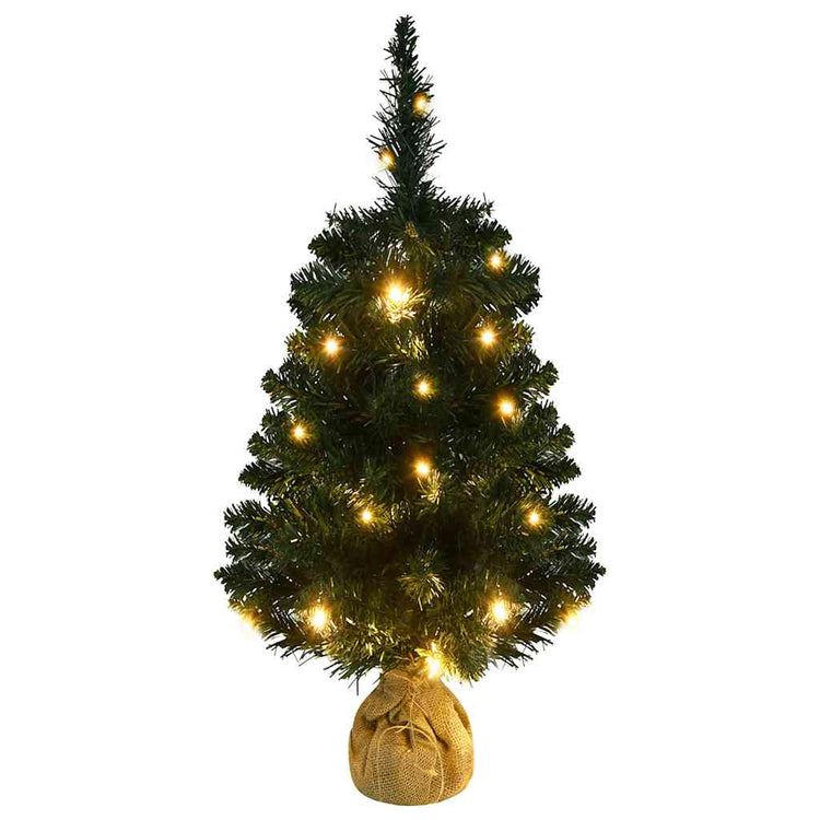 Vidaxl Kunstkerstboom mit Beleuchtung und Standard 90 cm PVC Green