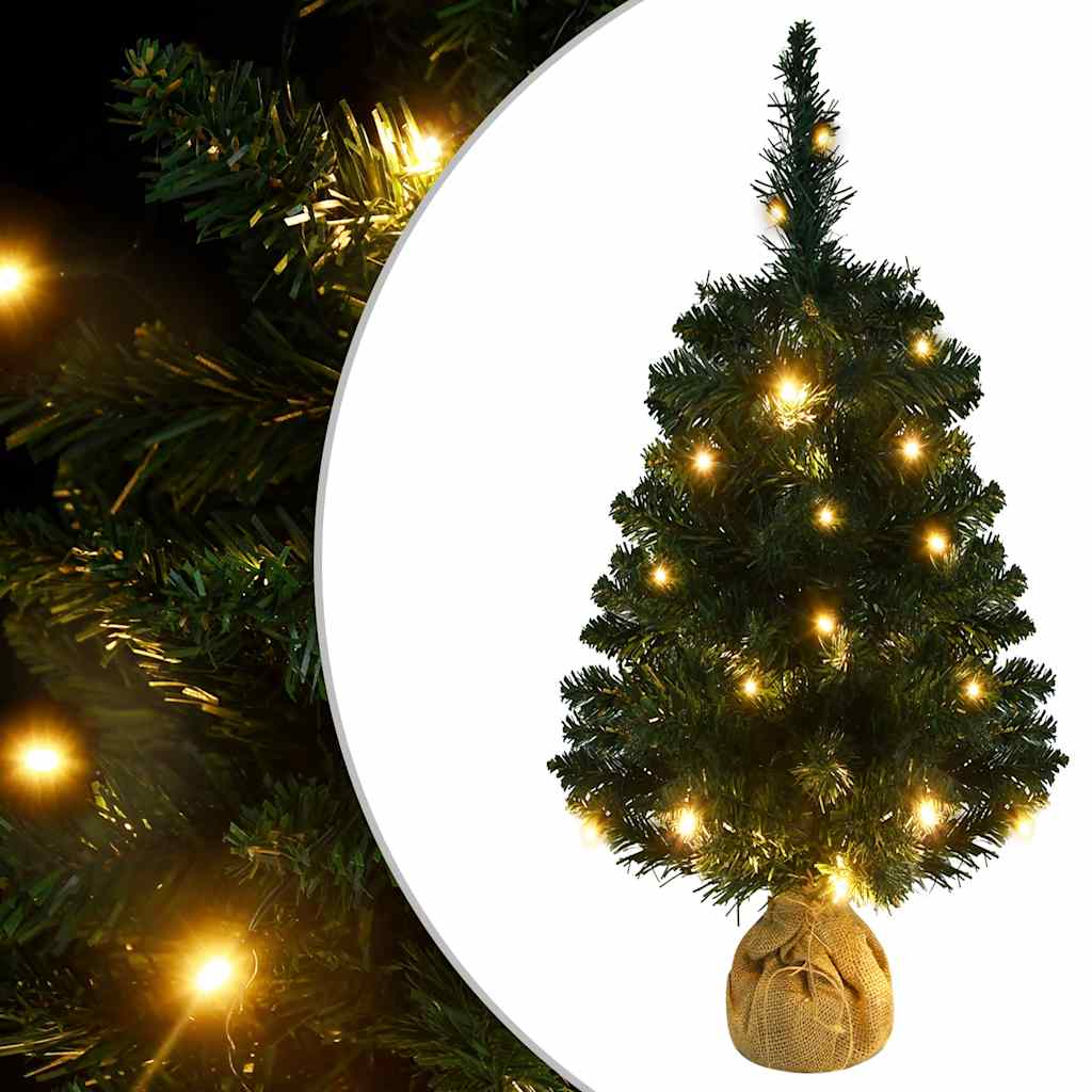 Vidaxl Kunstkerstboom mit Beleuchtung und Standard 90 cm PVC Green