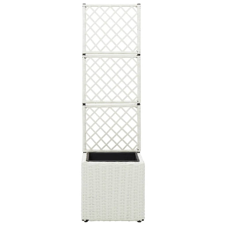 Vidaxl Latwerkplantenbak mit 1 Pot 30x30x107 cm Rattan Weiß angehoben