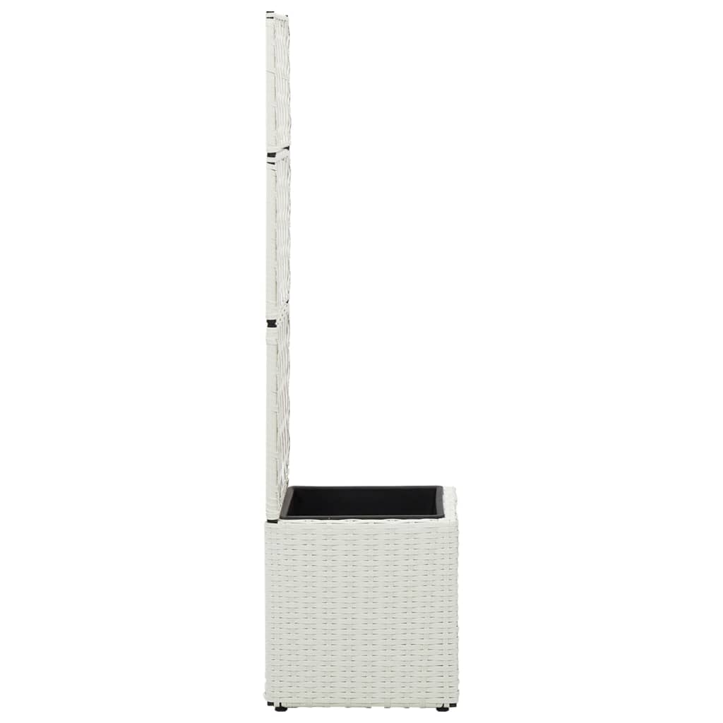 Vidaxl Latwerkplantenbak mit 1 Pot 30x30x107 cm Rattan Weiß angehoben