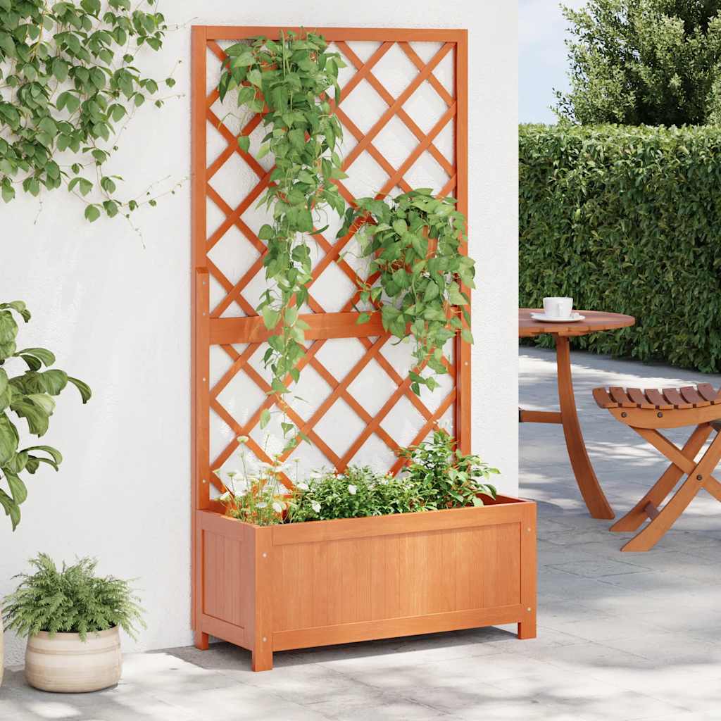Vidaxl Latwerkplantenbak 70x30x135 cm Festkieferbraun