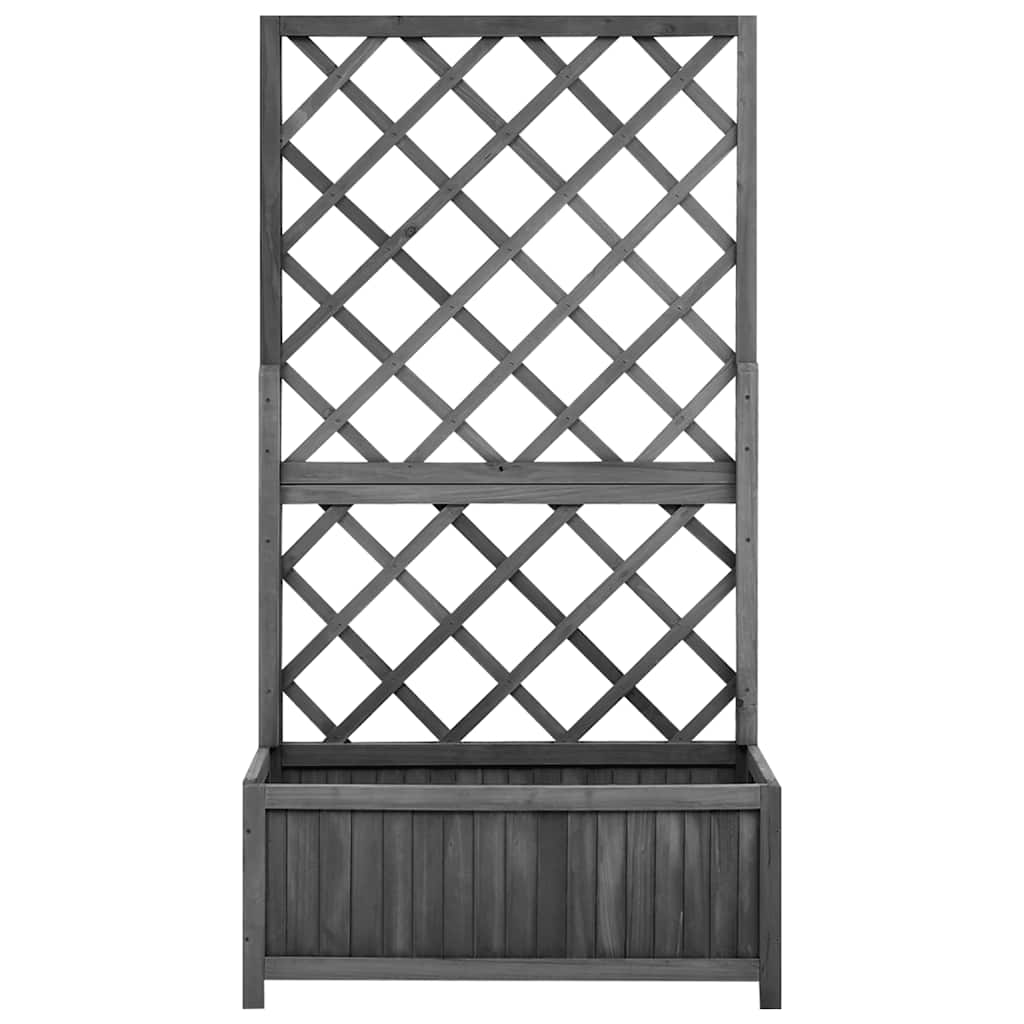 Vidaxl Latwerkplantenbak 70x30x135 cm Festkiefer schwarz