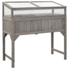 Vidaxl -Pflanzer mit Gewächshaus 110x54x120 cm Festkieferholz angehoben