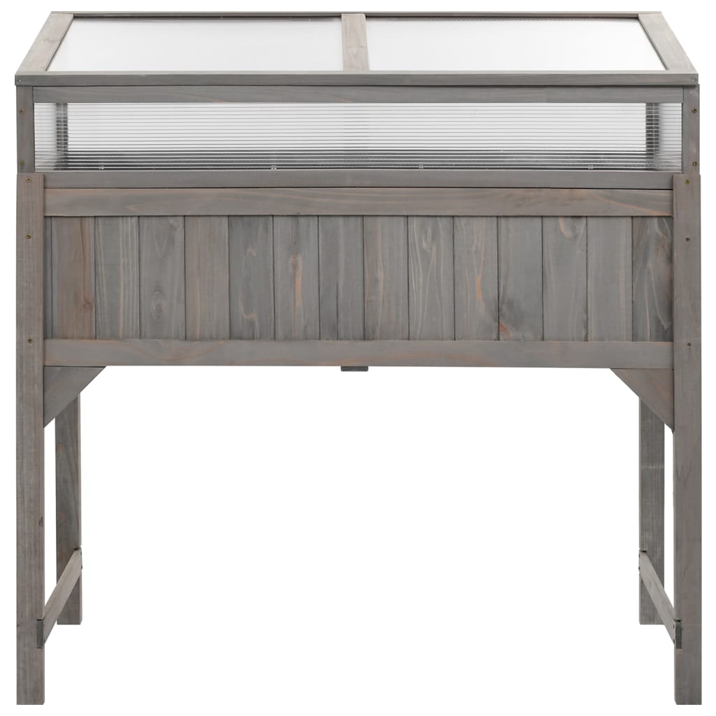 Vidaxl -Pflanzer mit Gewächshaus 110x54x120 cm Festkieferholz angehoben