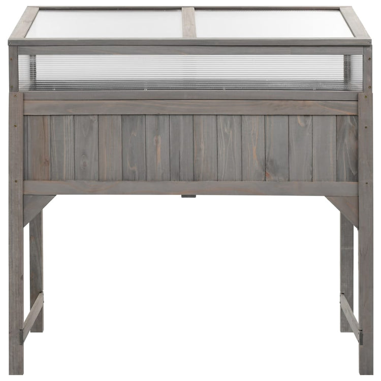 Vidaxl -Pflanzer mit Gewächshaus 110x54x120 cm Festkieferholz angehoben