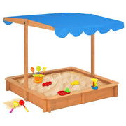 Vidaxl Sandbox mit einstellbarem Dach 115x115x115 cm Pinehout - afbeelding 3