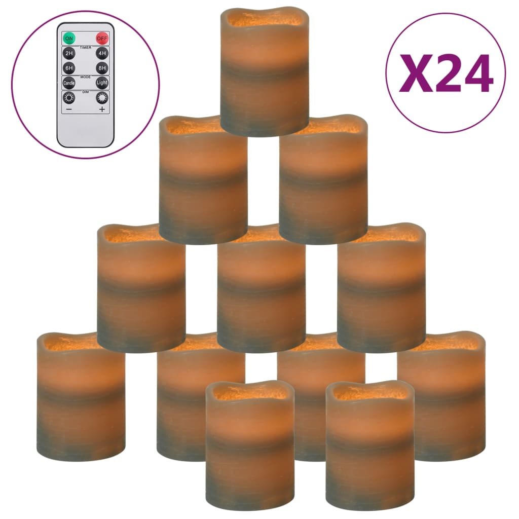 Vidaxl -LED -Kerzen 24 St flameless mit warmer weißer Fernbedienung
