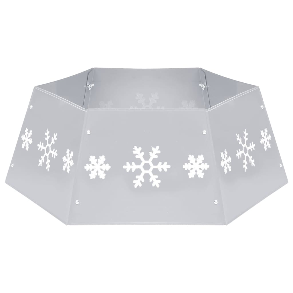 Vidaxl Weihnachtsbaumrock Ø68x25 cm Silber und Weiß