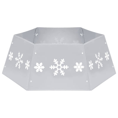Vidaxl Weihnachtsbaumrock Ø68x25 cm Silber und Weiß