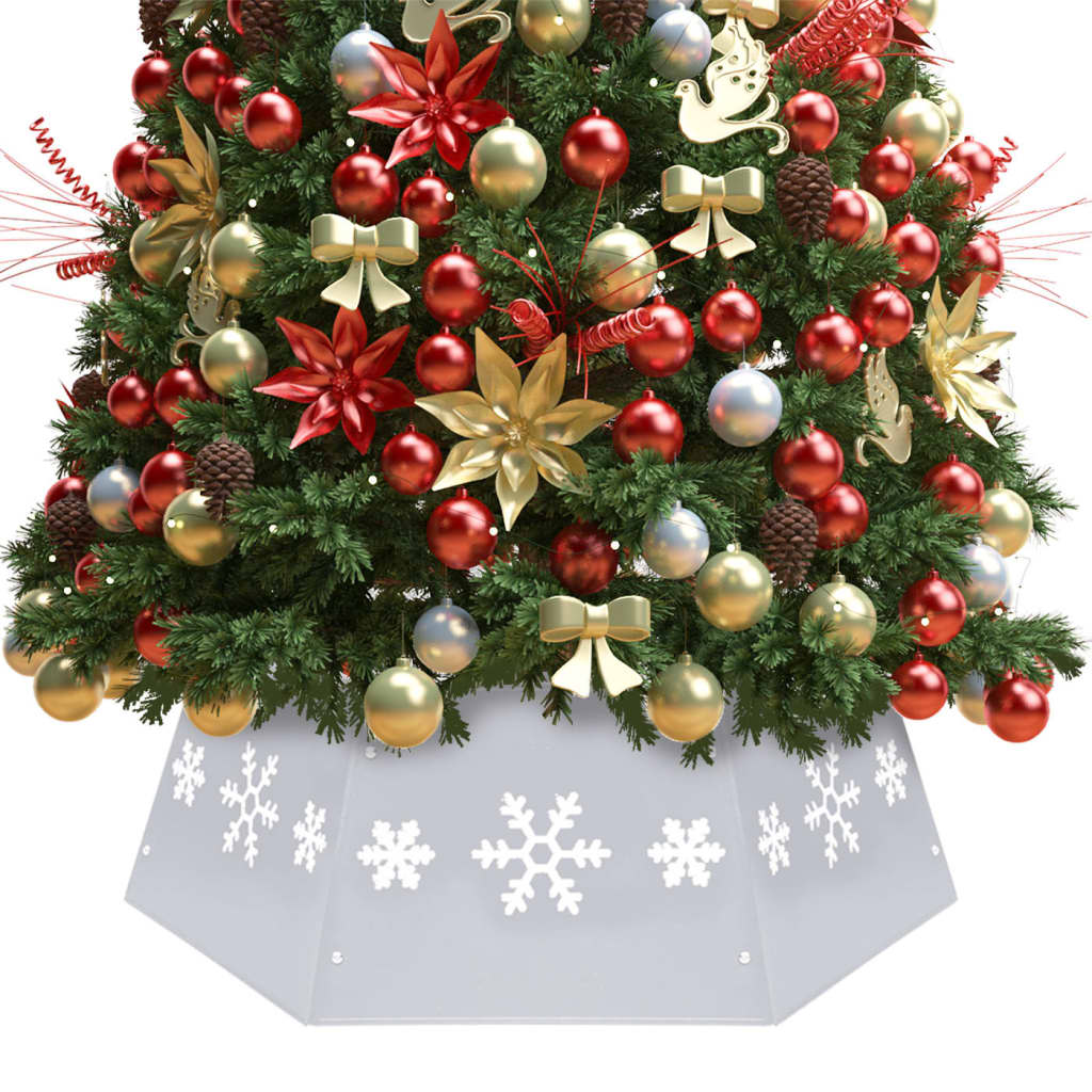 Vidaxl Weihnachtsbaumrock Ø68x25 cm Silber und Weiß
