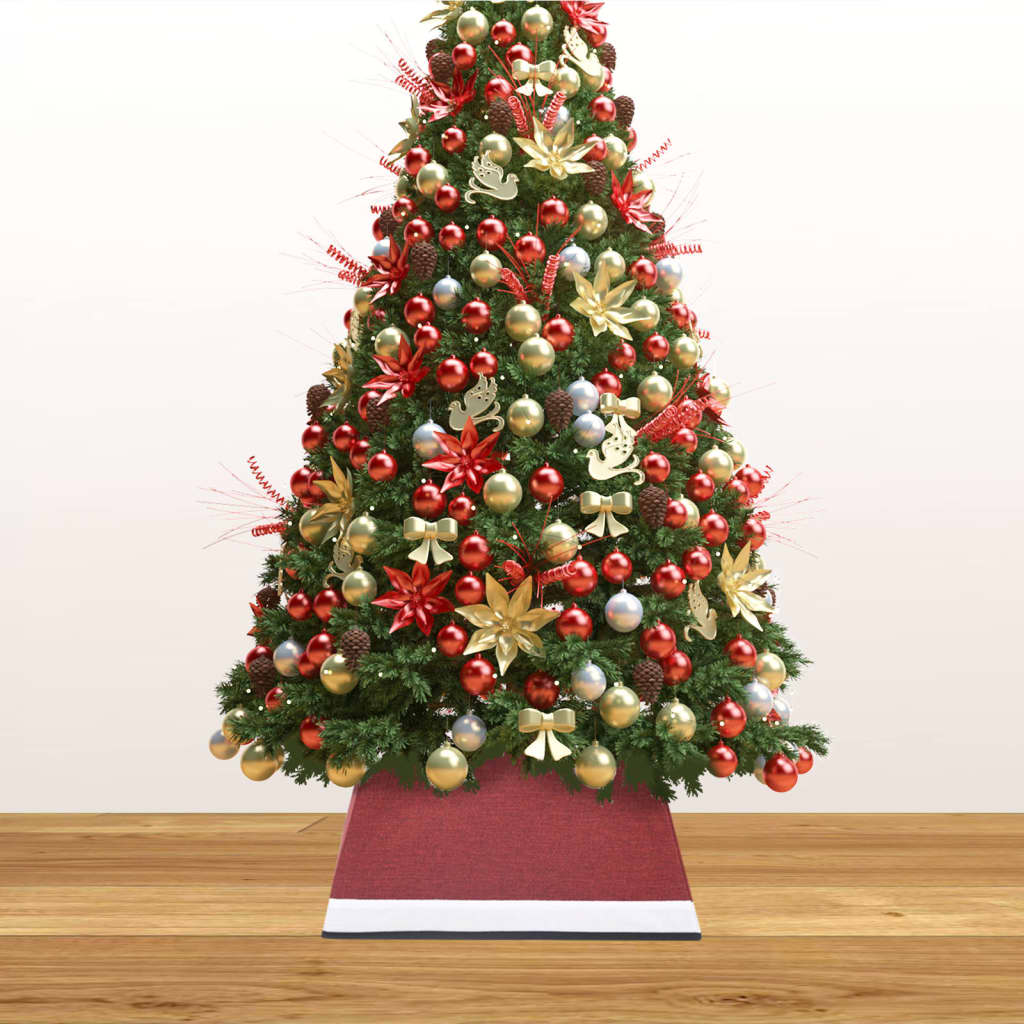 Vidaxl Weihnachtsbaumrock 48x48x25 cm rot und weiß