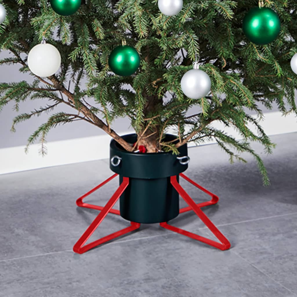 Vidaxl Weihnachtsbaumständer 46x46x19 cm grün und rot