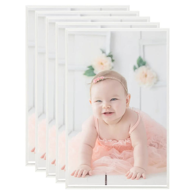 VIDAXL -Fotorahmen 5 PCs für Tabelle 10x15cm MDF Silberfarbe