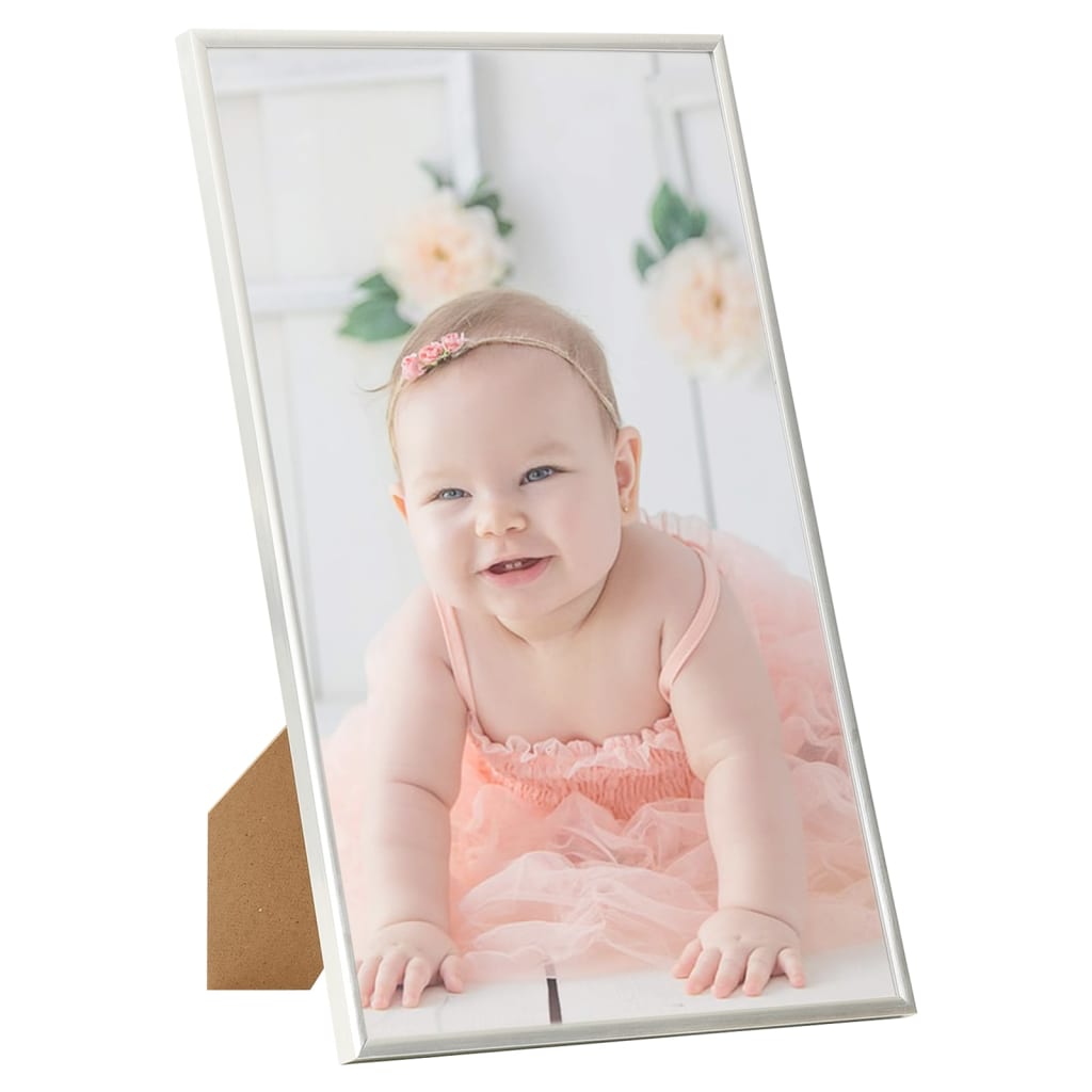 VIDAXL -Fotorahmen 5 PCs für Tabelle 10x15cm MDF Silberfarbe