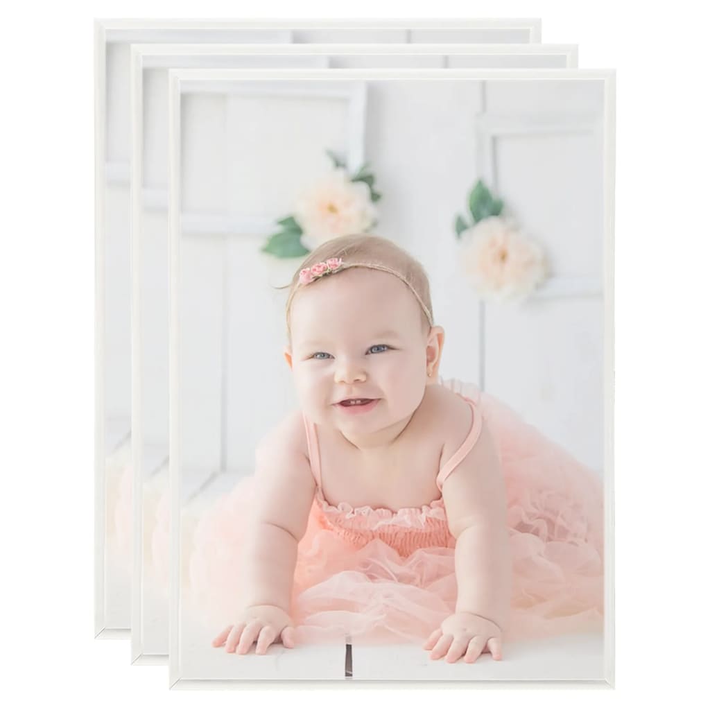 Vidaxl -Fotorahmen 3 Stcs für Wand oder Tabelle 18x24 cm MDF Silberfarbe