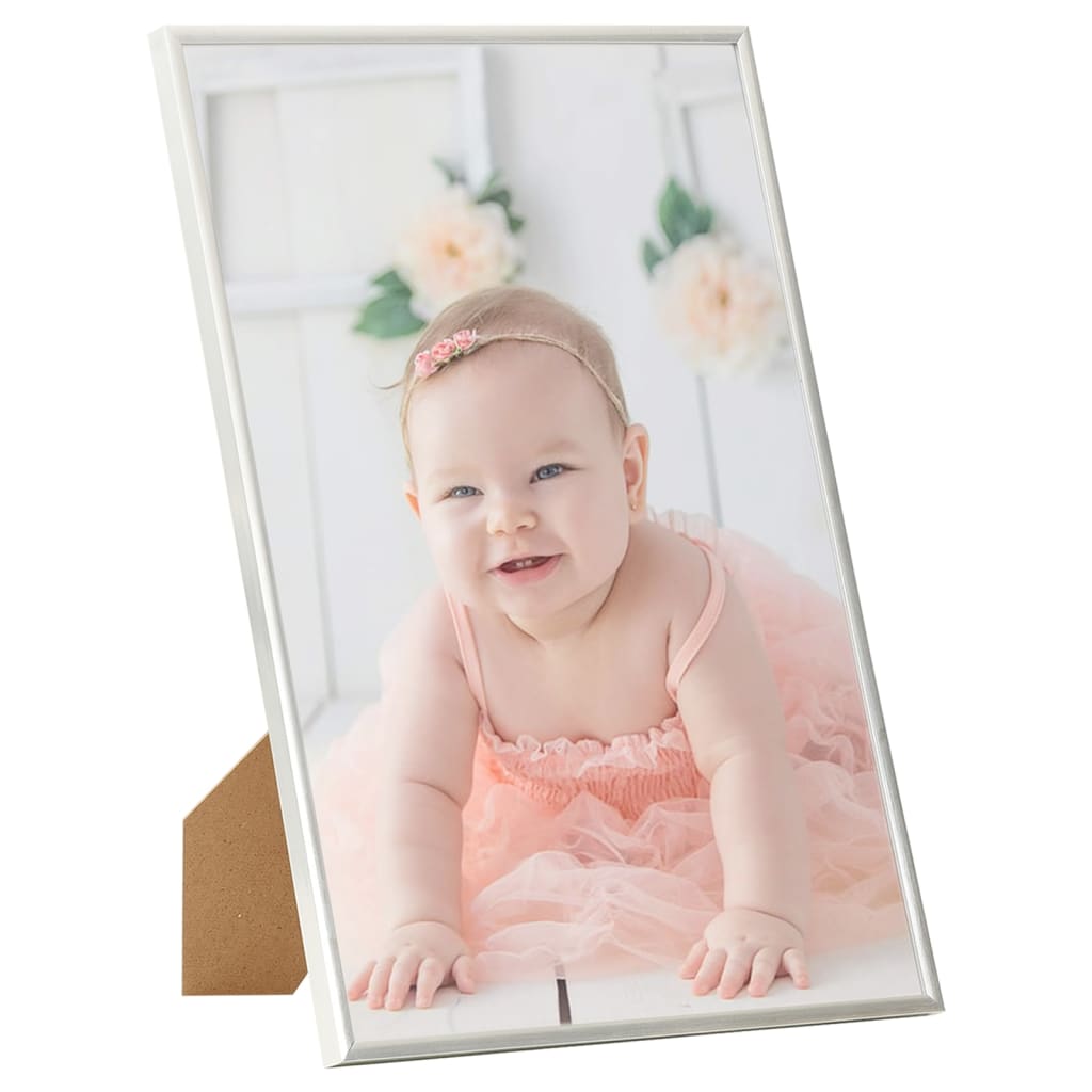 Vidaxl -Fotorahmen 3 Stcs für Wand oder Tabelle 18x24 cm MDF Silberfarbe