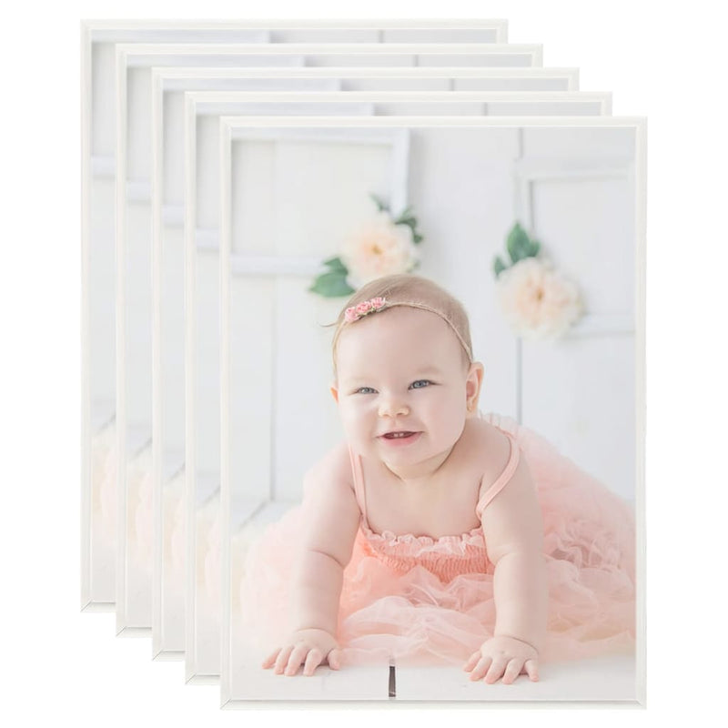 VIDAXL -Fotorahmen 5 PCs für Wand oder Tabelle 18x24 cm MDF Silberfarbe