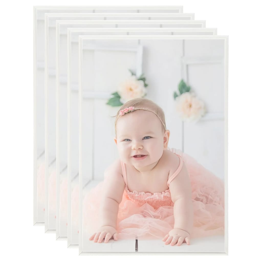 VIDAXL -Fotorahmen 5 PCs für Tabelle 21x29.7 cm MDF Silberfarbe