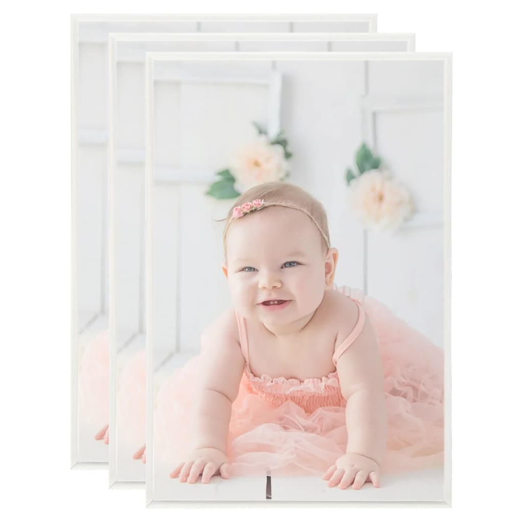 VIDAXL -Fotorahmen 3 PCs für Wand oder Tabelle 59.4x84 cm MDF Silberfarbe