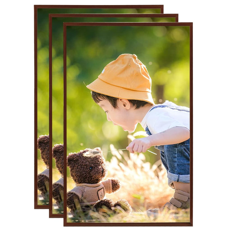 Vidaxl -Fotorahmen 3 PCs für Tabelle 13x18cm MDF Brons gefärbt
