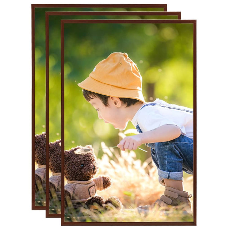 Vidaxl -Fotorahmen 3 Stcs für Wand oder Tabelle 59.4x84 cm MDF Bronzefarbe