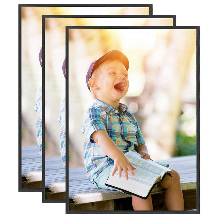 Vidaxxl Fotorahmen 3 Stück für Tisch 18x24 cm MDF schwarz