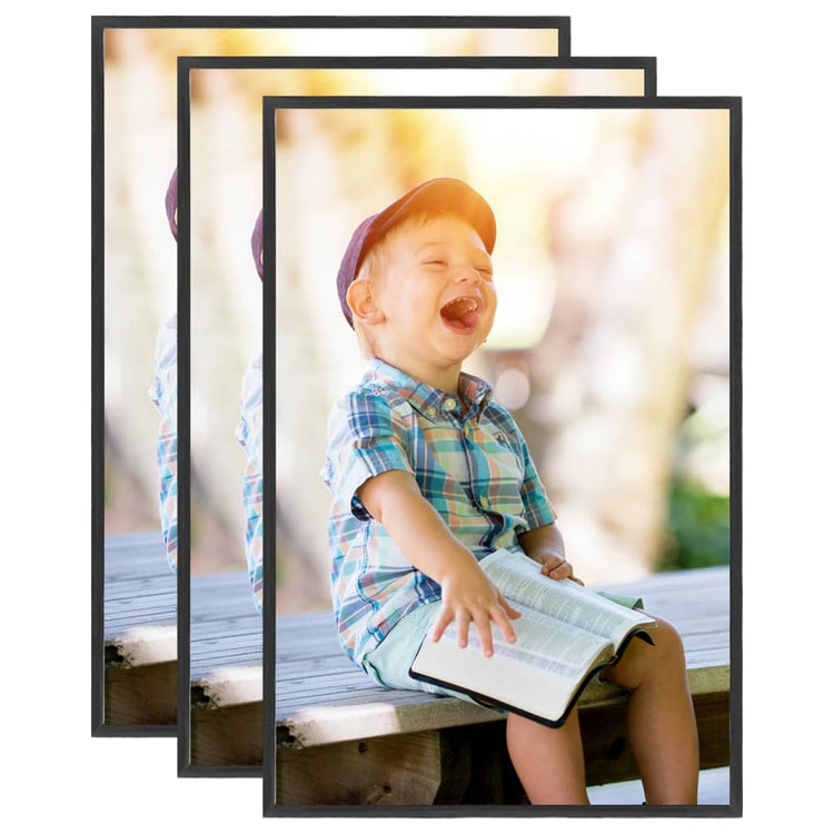 Vidaxl -Fotorahmen 3 PCs für Tabelle 21x29.7 cm MDF Schwarz