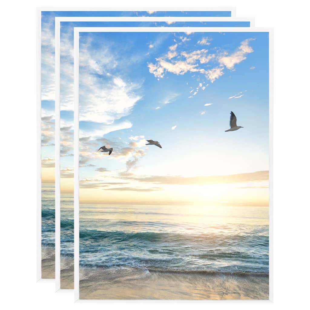 Vidaxl -Fotorahmen 3 PCs für Tabelle 15x21 cm MDF Weiß