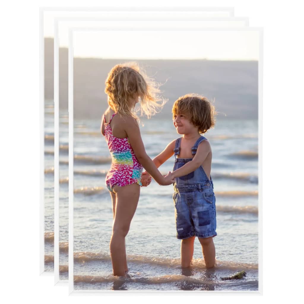 Vidaxl -Fotorahmen 3 PCs für Tabelle 18x24 cm MDF Weiß
