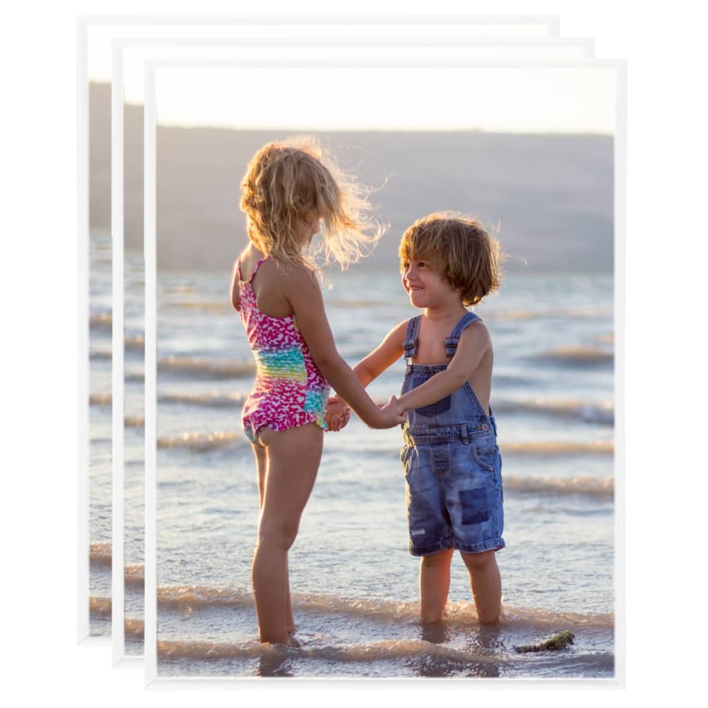 Vidaxl -Fotorahmen 3 PCs für Wand oder Tabelle 40x50 cm MDF Weiß