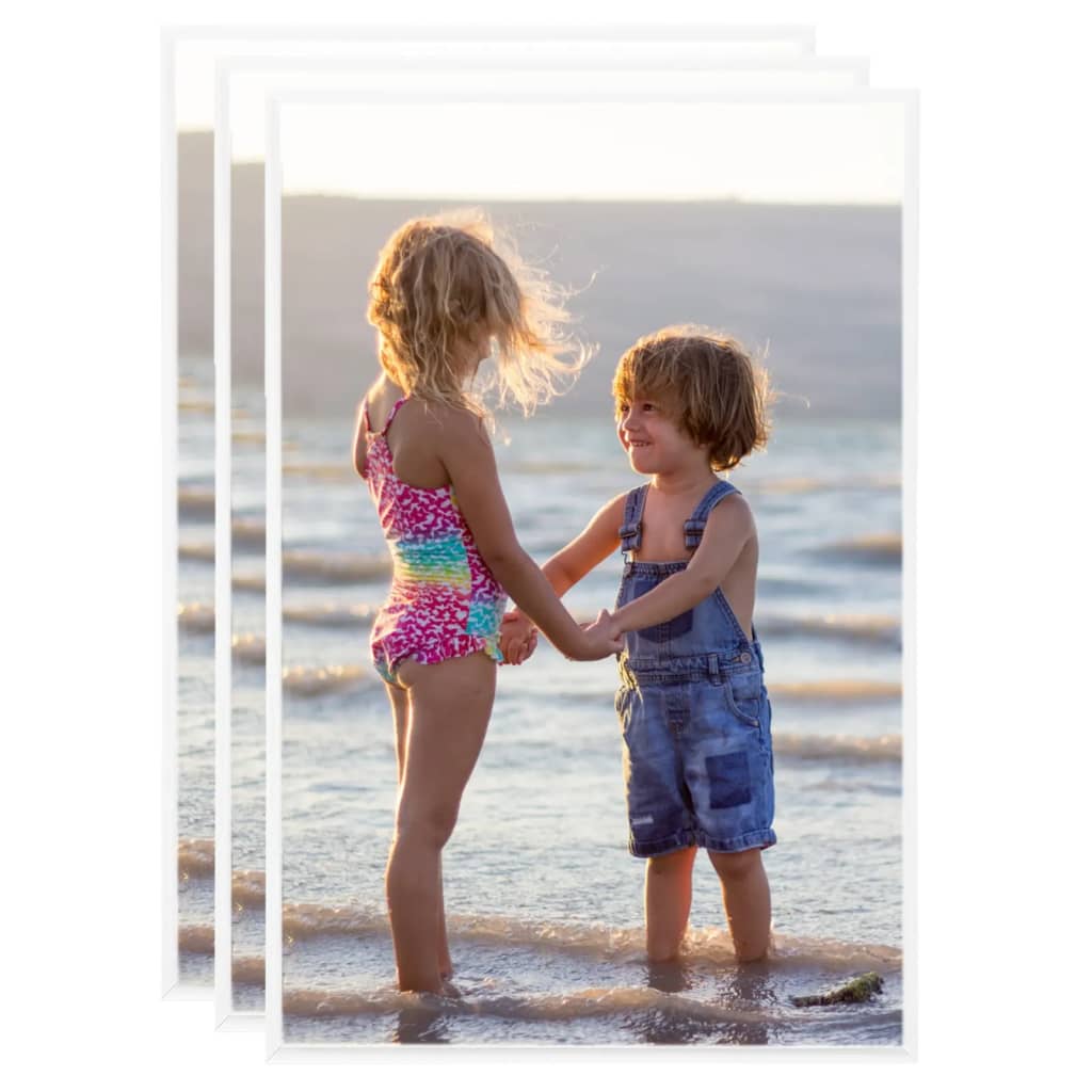 Vidaxl -Fotorahmen 3 Stcs für Wand oder Tabelle 70x90 cm MDF Weiß