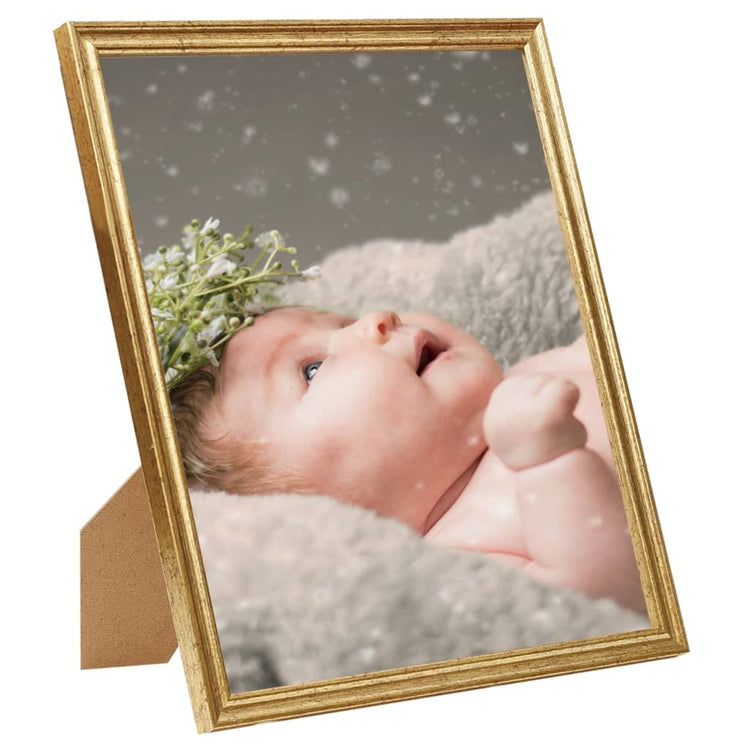 VIDAXL -Fotorahmen 10 PCs für Tabelle 10x15 cm MDF Gold gefärbt