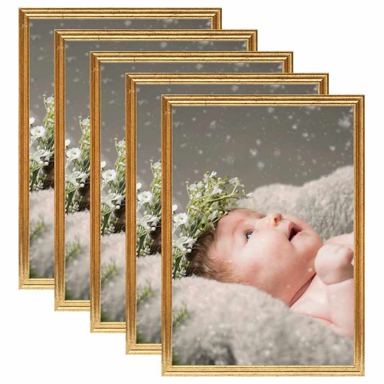 Vidaxl Fotorahmen 5 Stück für Tisch 15x21 cm MDF goldfarben